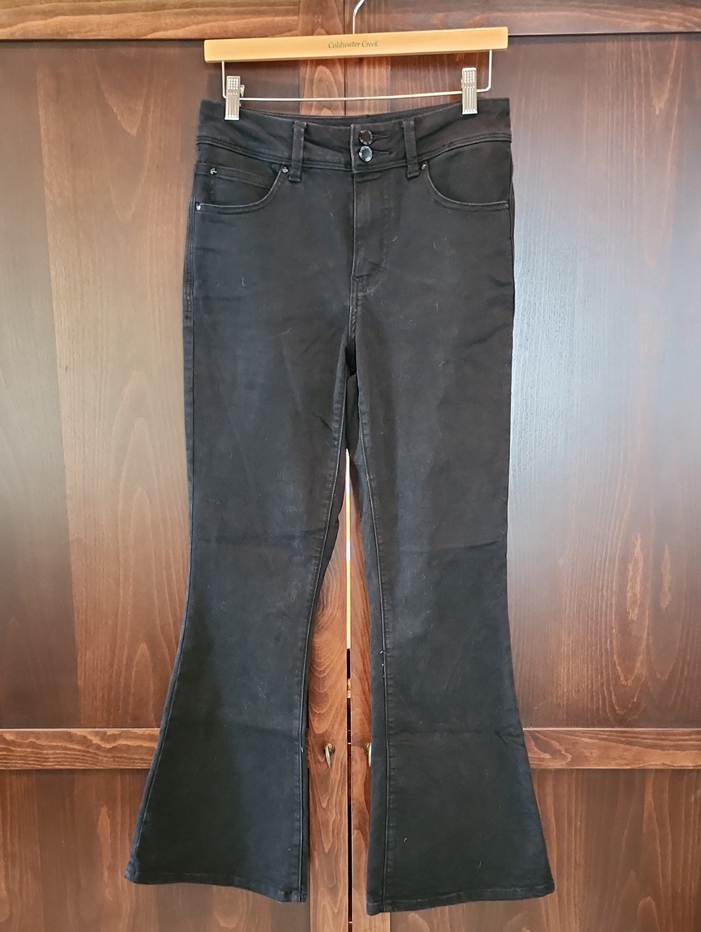 Black Double-Button Waist Jeans